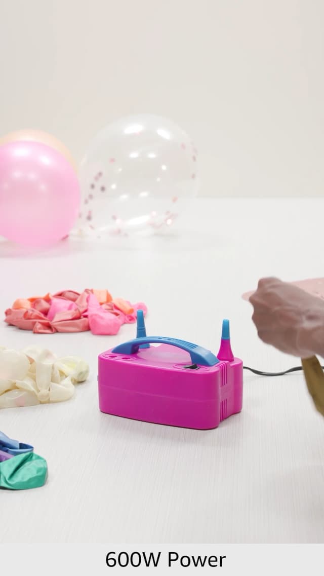 Portable Electric Balloon Pump - 110V 600W Dual Nozzle Balloon Inflator Pump with 113 Accessories（Including Balloon, Balloon Arch Kit, Balloon Blower Air Pump Machine Decorations for Party