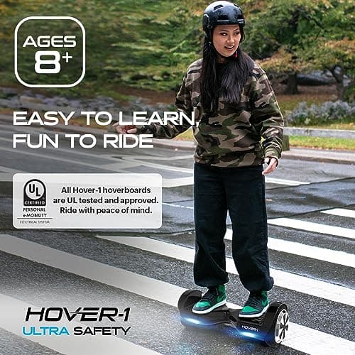 Hover-1 Ultra Electric Hoverboard - 9MPH Top Speed, 9 Mile Range, 400W Motor, Long Lasting Li-Ion Battery, Rider Modes: Beginner to Expert, 5HR Full Charge Self Balancing Scooter