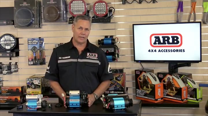 ARB CKMTA12 '12V' On-Board Twin High Performance Air Compressor, Ideal for Air Lockers Locking Differentials, Tire Inflator, Air Horn, Air Tools and Pneumatic Tools.