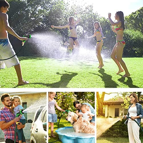 75 ft Expandable Garden Hose, 2025 Upgraded Retractable Flexible Water Hose 75ft with 10 Function Spray Nozzle, Lightweight, Kink-free,Expanding Hoses With 3/4" Solid Brass Fittings
