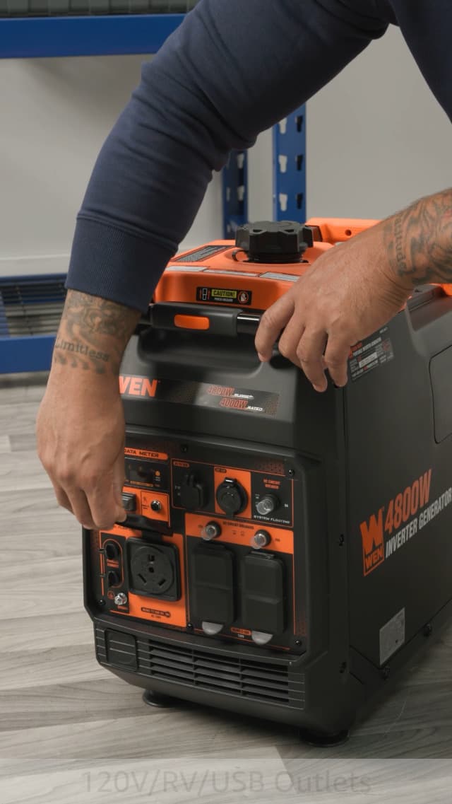 WEN 4800-Watt Portable Inverter Generator, RV-Ready, Quiet and Lightweight with Fuel Shut Off (56477i)