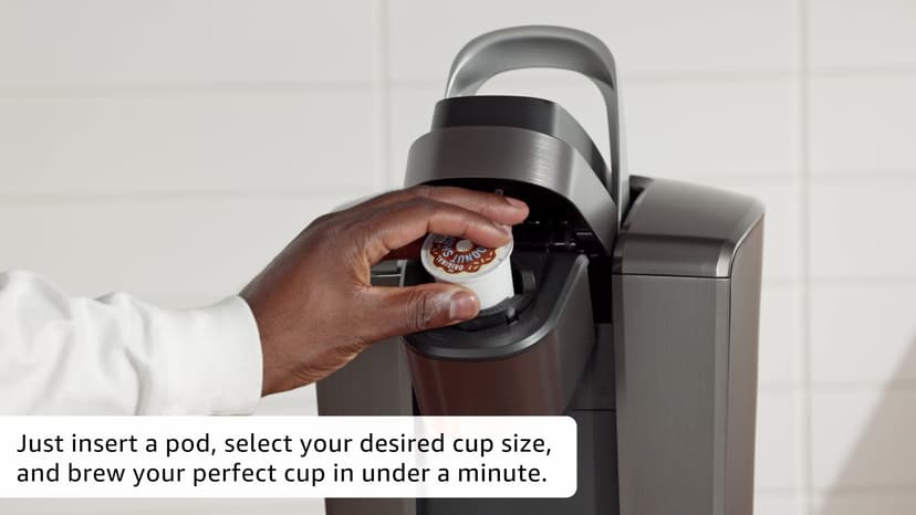 Keurig K-Elite Single Serve K-Cup Pod Coffee Maker, with Strength and Temperature Control, Iced Coffee Capability, 8 to 12oz Brew Size, Programmable, Brushed Slate