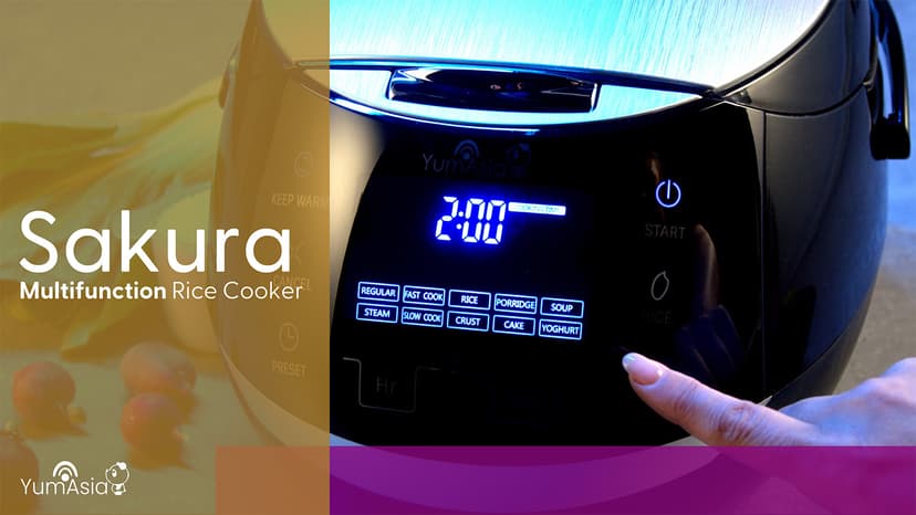 Yum Asia Sakura Rice Cooker with Ceramic Bowl and Advanced Fuzzy Logic (8 Cup, 1.5 Litre) 6 Rice Cook Functions, 6 Multicook Functions, Motouch LED Display, 120V Power (Black and Silver)