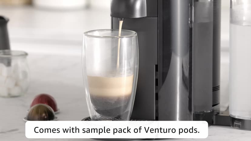 Nespresso VertuoPlus Coffee and Espresso Machine by De'Longhi with Milk Frother, Ink Black