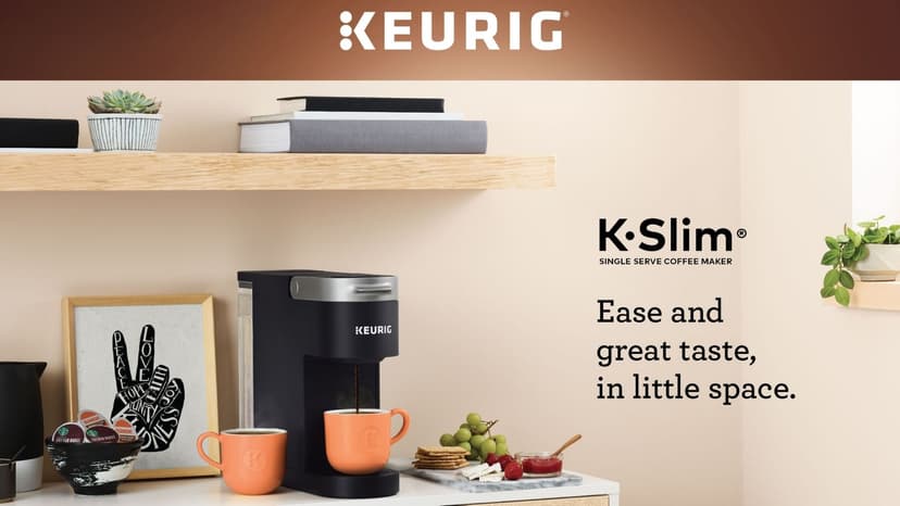 Keurig K-Slim Single Serve K-Cup Pod Coffee Maker, Multistream Technology, 3 Brew Sizes, Slim and Sleek Design, 46oz Removable Reservoir, White