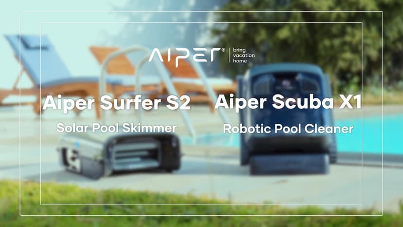 (Upgrade) AIPER Scuba X1 and Surfer S2, Complete Comprehensive Pool Care (Floor, Wall, Waterline and Pool Surface), Ideal for In-Ground Pool up to 2150 sq.ft