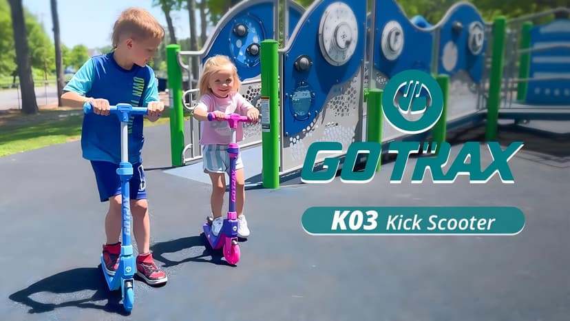 Gotrax K03 Kick Scooter for Kids, 5" LED RGB Lighted Wheels, 4.6 Lbs Lightweight and One-Click Detachable Design, Height Adjustable Handlebars, Anti-Slip Deck and Max Load 110 Lbs for Boy&Girl Age 3+