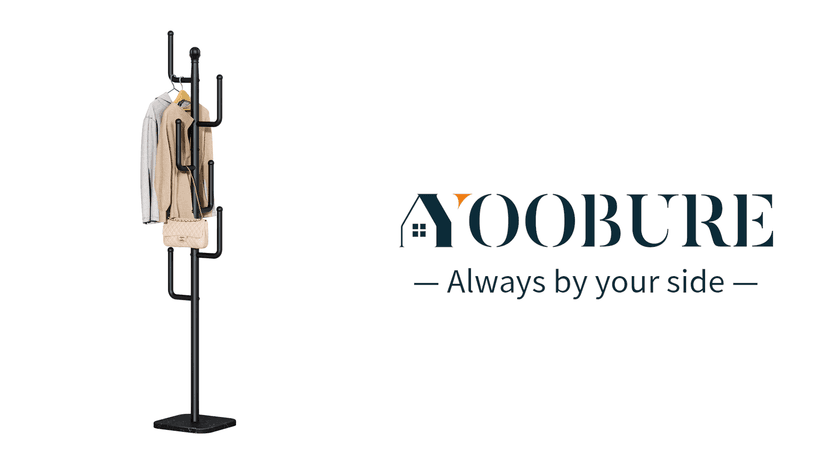 Yoobure Coat Rack Freestanding with Natural Marble Base - Cactus Coat Tree with 6 L-shaped Hooks, Heavy Duty Coat Hanger Stand, Metal Coat Rack Stand for Entryway, Hall Tree for Jacket/Hat/Clothes/Bag