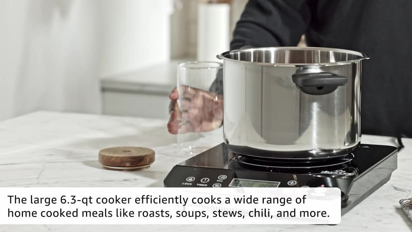 T-fal Ultimate Stainless Steel Pressure Cooker 6.3 Quart, Induction Compatible, Secure Locking Lid, Safe & Easy to Use, Cookware, Pots and Pans, Kitchen, Dishwasher Safe, Silver