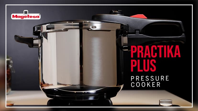 Magefesa Practika Plus, 8-Quart Pressure Cooker, 18/10 stainless steel, Induction Compatible, 5-Layer Heat Diffuser Bottom, 5 Safety Systems, Even Heat Distribution
