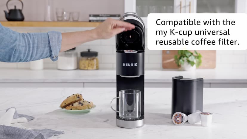 Keurig K-Mini Plus Single Serve K-Cup Pod Coffee Maker, with 6 to 12oz Brew Size, Stores up to 9 K-Cup Pods, Travel Mug Friendly, Matte Black
