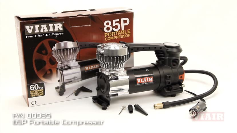 VIAIR 85P - 00085 Tire Inflator Portable Air Compressor for Car, Truck & SUV 12V On/Offroad Tire Pump Air Compressor Portable Heavy Duty 60 PSI, Cigarette Plug, Twist Chuck