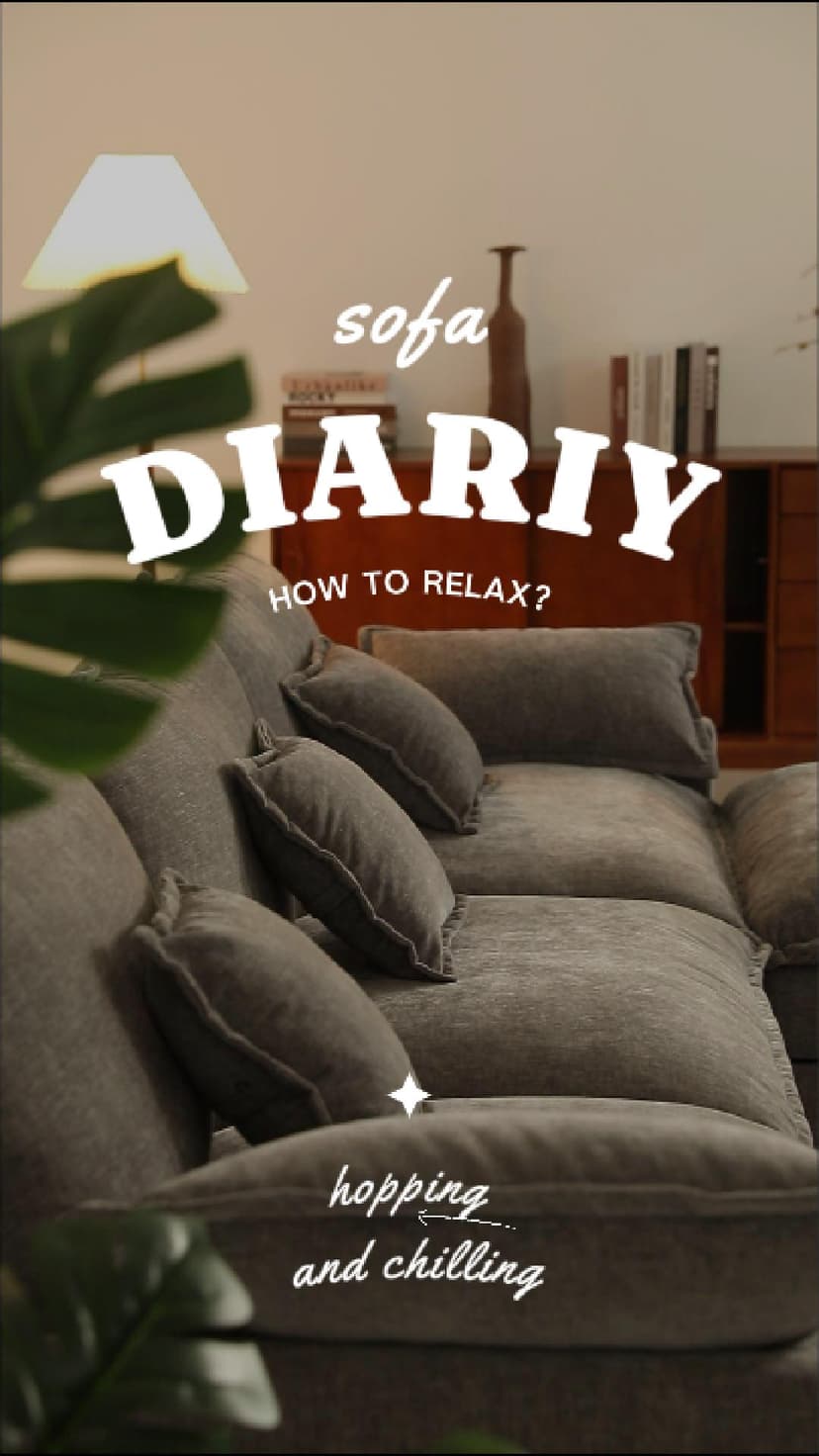 108" U Shaped Couch, Modular Sectional Sofa, 3-Seater Comfy Cloud Couch with Movable Ottoman, Deep Seat Couches for Living Room, Linen, Beige