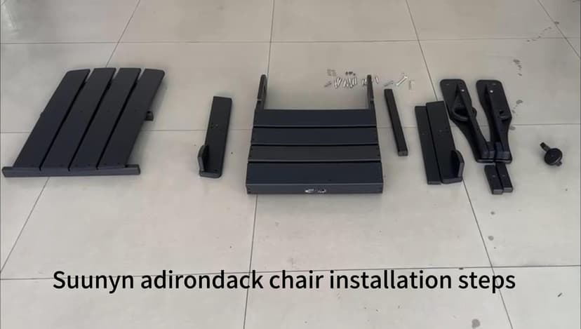 Folding Adirondack Chair 6 Pack, HDPE All-Weather Fire Pit Chairs, Plastic Adirondack Chairs with 2 Cup Holder, Outdoor Lawn Chair for Patio Garden (Teak)