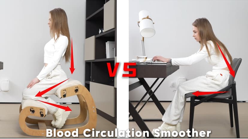 Ergonomic Kneeling Chair with Back Support,Kneeling Chair Improve Posture and Relife Back Pain,Soft Memory Arc-Pad and Wood Adjustable Height Rocking Knee Chairs,Ideal for Office Home Desk,Natual