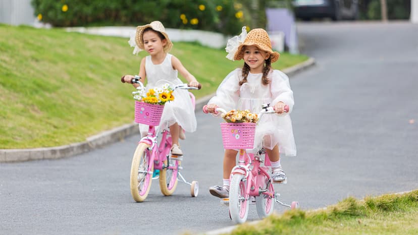 Glerc Maggie Girls Bike, 12-20 Inch Kids Bike for 2-13 Years Old Children, Princess Style Kids Bicycle with Doll-Seat & Basket & Training Wheels, Multiple Colors
