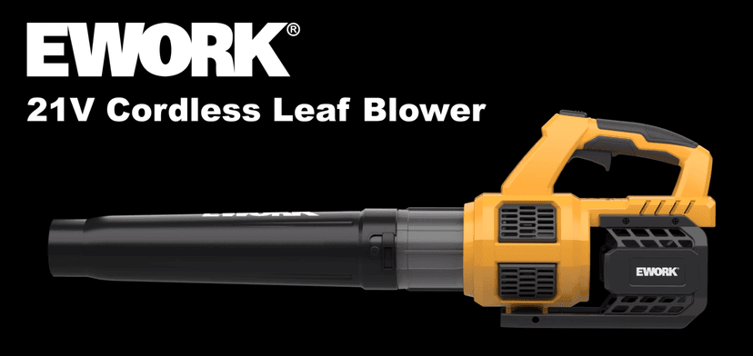 EWORK Cordless Leaf Blower 21V Electric Leaf Blower with (2) 3.0Ah Batteries and Fast Charger, Variable Speed, Turbo Mode, Battery Powered Handheld Leaf Blowers for Lawn Care and Clearance Yard Leaves
