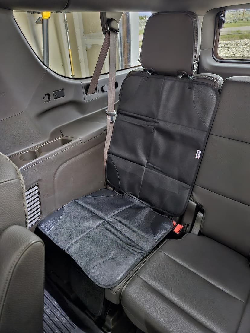 Meolsaek Car Seat Protector for Child Car Seat, Durable 600D Fabric Waterproof Car Seat Cover with Thick Pad Non-Slip Backing (No Imprints)