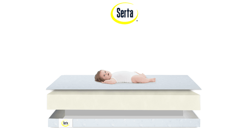 Serta Perfect Start Dual Sided Baby Crib Mattress & Toddler Mattress - Waterproof - 6" Premium Sustainably Sourced Fiber Core - GREENGUARD Gold Certified – 7 Year Warranty - Made in USA