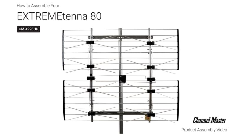 Channel Master EXTREMEtenna - Multi-Directional Outdoor HDTV Digital Antenna, 80+ Mile Range, 8-Bay Bowtie, 180° Wide-Angle Reception, Industry-Leading Reception Power, UHF/VHF Support for Free OTA TV