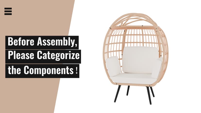 ZENPETIO Oversized Egg Chair, Indoor Outdoor Lounger with 4 UV Resistant Cushions, Storage Bag, All-Weather Wicker Egg Lounger Chair for Patio, Backyard, Living Room, 370lbs Capacity - Brown