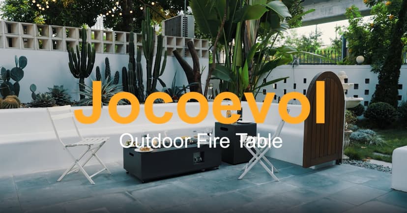 42” Rectangular Fire Pit Tables 2-Piece 50,000 BTU Outdoor Propane Gas Fire Pit with Wind Guard, Waterproof Cover, Lava Rocks for Outside Patio Backyard