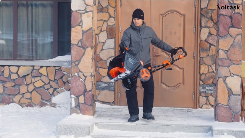 VOLTASK 48V Cordless Snow Blower, 48-Volt | 20-Inch Brushless Electric Snow Blower Cordless, Battery Snow Blower with Directional Plate & LED Lights (2 * 24V Battery & Dual Quick Charger Included)
