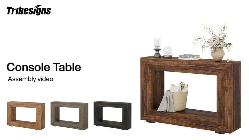 Tribesigns Farmhouse Console Table, 47 Inches Entryway Console Table with Storage, Industrial Hallway Accent Table for Living Room, Entrance