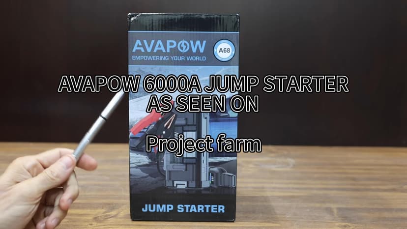 AVAPOW 6000A Car Battery Jump Starter(for All Gas or up to 12L Diesel) Powerful Car Jump Starter with Dual USB Quick Charge and DC Output,12V Jump Pack with Built-in LED Bright Light