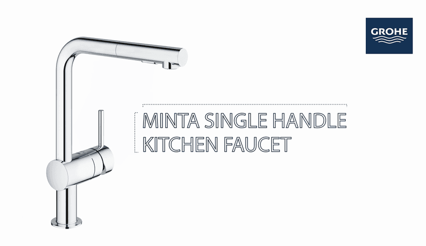 GROHE 32319003 Minta Pull-Down U Kitchen Faucet Chrome