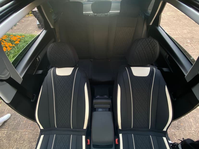 Car Seat Covers Full Set, Super Luxurious Heavy Duty Waterproof Leather Automotive Vehicle Cover for Cars SUV Pick-up Truck, Universal Non-Slip Seat Car Accessories (Black)