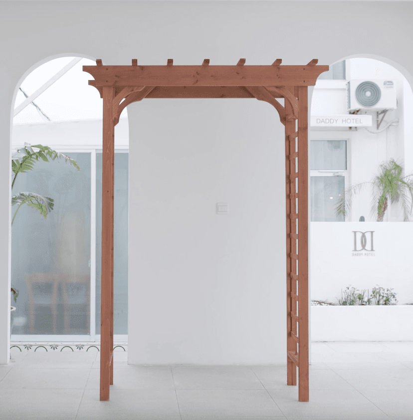 Solid Fir Wooden Garden Arch Premium Outdoor Trellis for Climbing Plants, 83.12”H×59”W×29.75’’D, Also can be Used for Wedding and Party Decoration