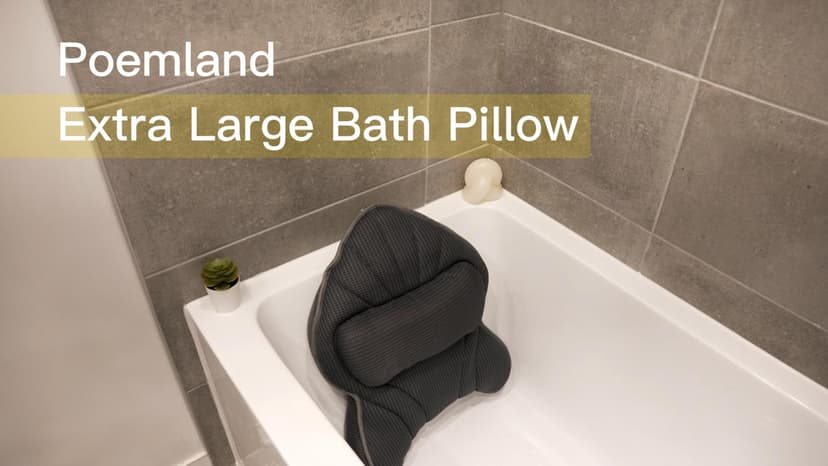 Extra Thick Large Bath Pillow with Neck,Back,Head Support for Bathtub, Spa, Soaking Gray(19''x15'')