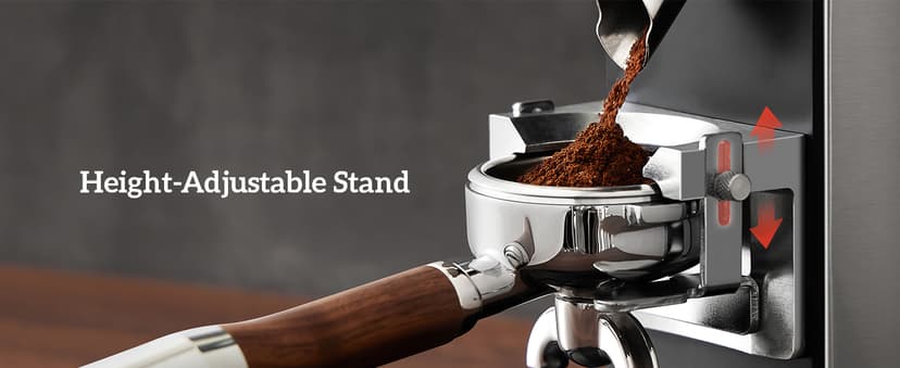 Neretva Burr Coffee Grinder, 2 in 1 Professional Espresso Grinder Stainless Steel Suit 51~58mm Portafilter Coffee Bean Grinder 30 Precise Setting & Anti-Static for Espresso/French Press/Drip/Cold Brew