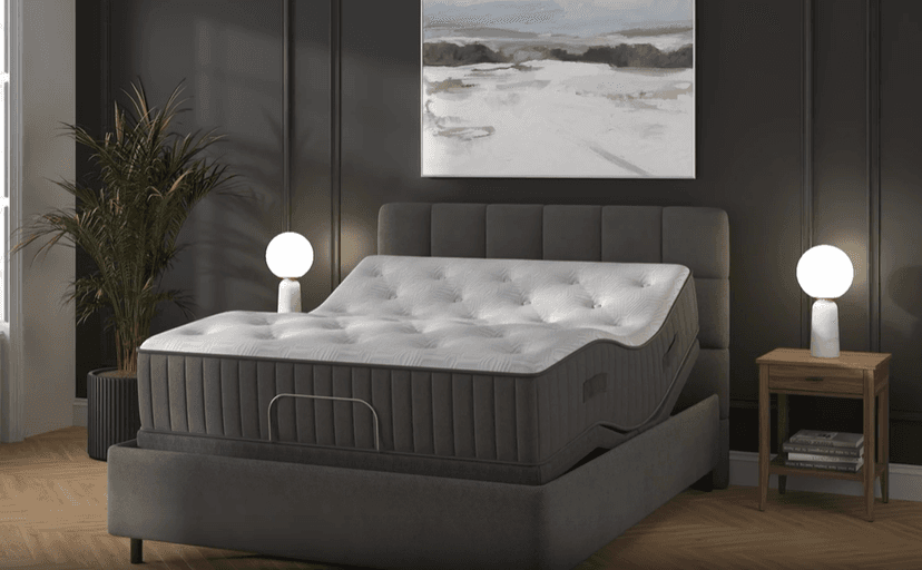 Blissful Nights e4 Queen Adjustable Bed Base Frame with 12" Medium Firm Copper and Gel Infused Memory Foam Mattress