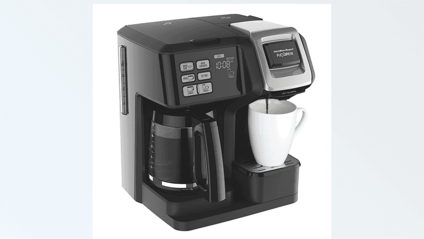 Hamilton Beach FlexBrew 2-Way Brewer Programmable Coffee Maker (49976) Bundle with Support Extension