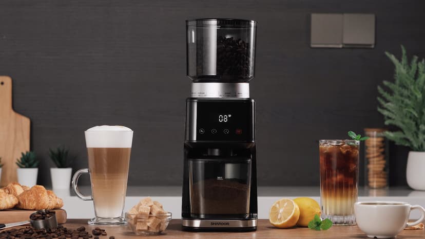 SHARDOR Conical Burr Espresso Coffee Grinder Electric with Precision Timer 2.0, Touchscreen Adjustable Burr Mill with 51 Precise Settings for Home Use, Anti-static, Stainless Steel