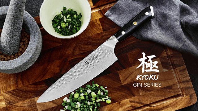 KYOKU Gin Series Chef Knife, 8" All Purpose Kitchen Knife, Japanese VG10 Damascus Stainless Steel Knife with Silver Ion Blade G10 Handle Mosaic Pin, Professional Knife for Meat Fruit Vegetables