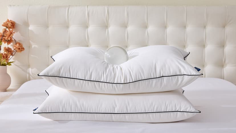 Feather Down Pillows King Size Set of 2, Luxury Hotel Collection Bed Pillow 2 Pack, Airyfil™ Powered Fillings & Feathers Pillow，Fluffy Plush for Side Sleepers, Medium Firm, 20x36 in.
