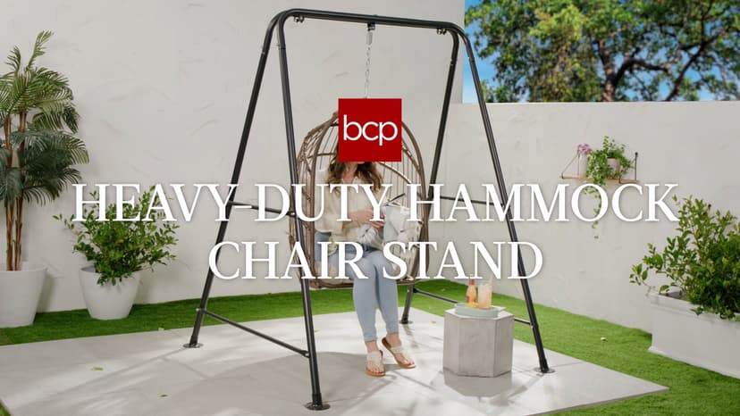 Best Choice Products Hammock Chair Stand, 75in Tall Heavy Duty Indoor Outdoor Steel Hanging Base w/Hardware - Stand Only