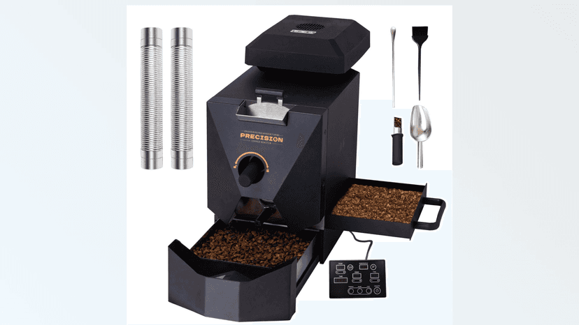 1Pound Electric Coffee Roaster, Automatic Roasting And Easy Operation, With A Smoke Filter(Suitable for light roasting), 2 Chimney Tube, And Chaff Collector.