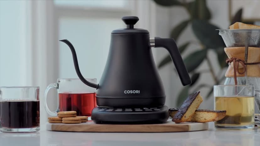 COSORI Electric Gooseneck Kettle with 5 Temperature Control Presets, Pour Over Kettle for Coffee & Tea, Hot Water Boiler, 100% Stainless Steel Inner Lid & Bottom, 1200W/0.8L