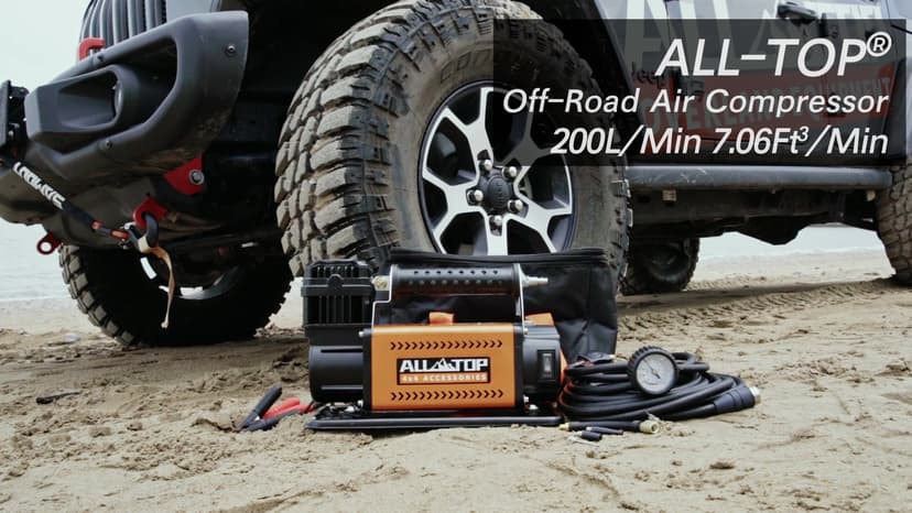 ALL-TOP Air Compressor Kit, 12V Portable Inflator 7.06CFM, Offroad Air Compressor for Truck ,Air Pump for Car Heavy Duty, Max 150PSI for SUV 4x4 Vehicle RV Tire