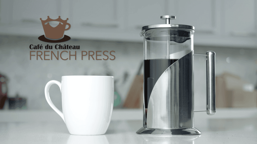 Cafe Du Chateau Stainless Steel French Press Coffee Maker - 34oz Insulated Coffee Press with 4-Level Filtration, BPA Free, Durable Glass, Great for Tea