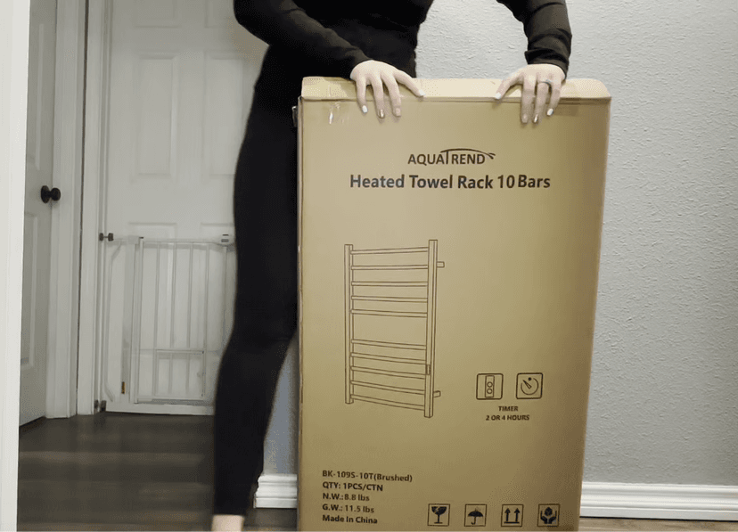 Towel Warmer for Bathroom, Heated Towel Warmer Rack Wall Mounted, 10 Bar Large Electric Hot Towel Rack with Built-in Timer, Hard-Wired & Plug-in, Fast Heating, Nickel Silver