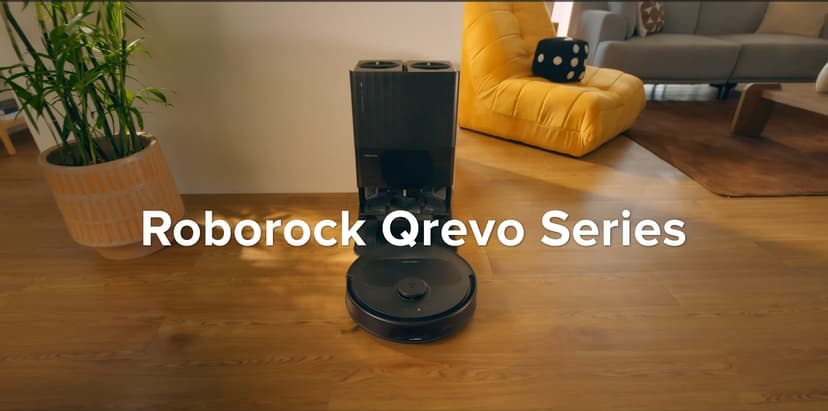 roborock Qrevo Series Robot Vacuum and Mop, 8000Pa Suction, Upgraded from Qrevo S, Anti-Tangle Brushes, Smart Obstacle Avoidance, Auto Mop Washing, All-in-One Dock, 200RPM Spinning Mops, Black(QV 35A)