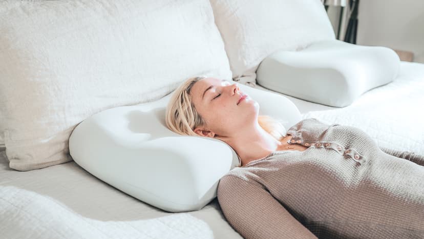 C CUSHION LAB Deep Sleep Pillow, Patented Ergonomic Contour Design for Side & Back Sleepers, Orthopedic Cervical Shape Gently Cradles Head & Provides Neck Support & Shoulder Pain Relief - Calm Grey