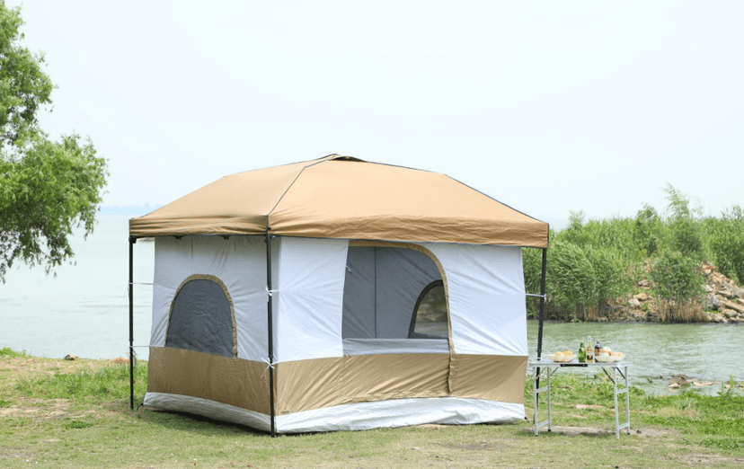 REDCAMP Canopy Camping Tent for Pop Up Canopy Tent, Inner Tent Converts Straight Leg 10'x10' or 10'x20' Canopy into Camping Tent, Fits 4-6 Person(Frame/Shelter NOT Included)