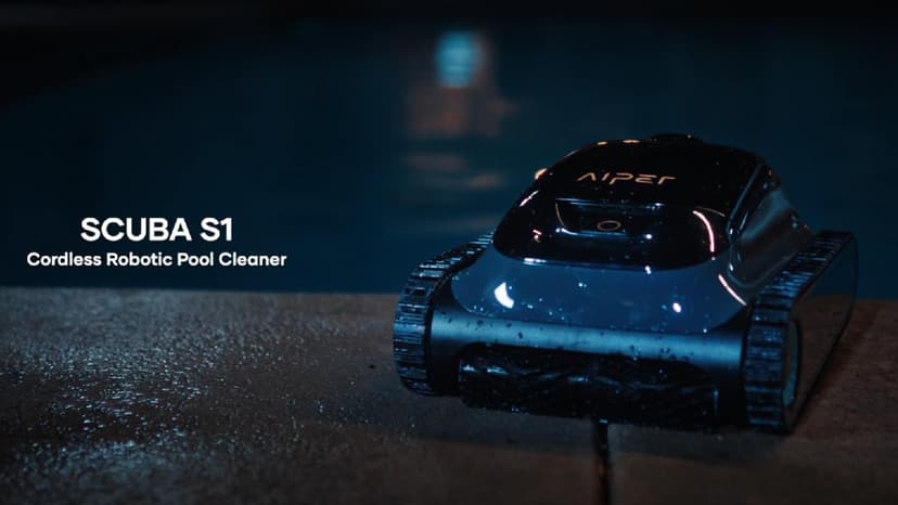 AIPER Scuba S1 Cordless Robotic Pool Cleaner, Wall & Waterline & Floor Cleaning, Smart Navigation, Superior Mobility, Four Cleaning Modes, for Inground Pools up to 1600 sq.ft (Renewed)