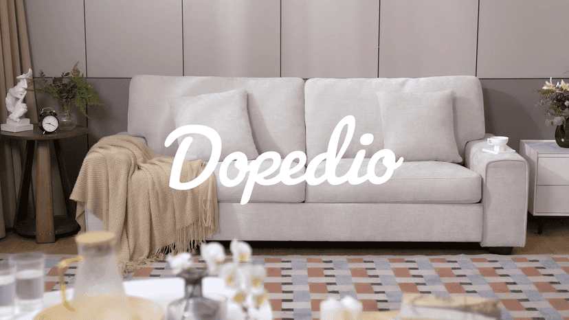 DOPEDIO Modern Loveseat Sofa for Living Room,Chenille Recliner, Removable Cover, Spring Cushions, Solid Wood Frame, Easy Assembly for Small Spaces (71.25inch，Beige)